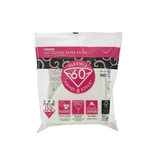 Hario V60 Paper Filters (01/02/03)- White (100 ct)